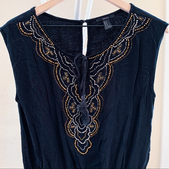 Beaded Black Romper - Picture 2 of 2